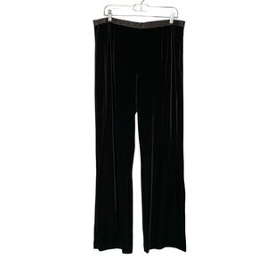 JS Collections brown velvet‎ trouser dress pants waist trimmed in satin. Size 16